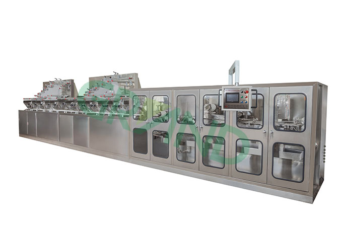 Мокрые салфетки складной и упаковочный аппарат